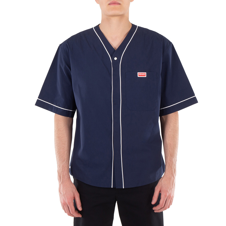 Contrasting Trim Logo-Patch Shirt