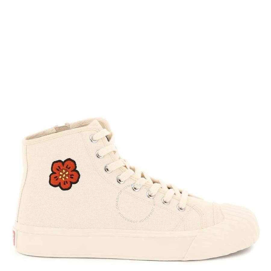 Kenzo Cream Boke Flower Canvas High-Top Sneakers, Brand Size