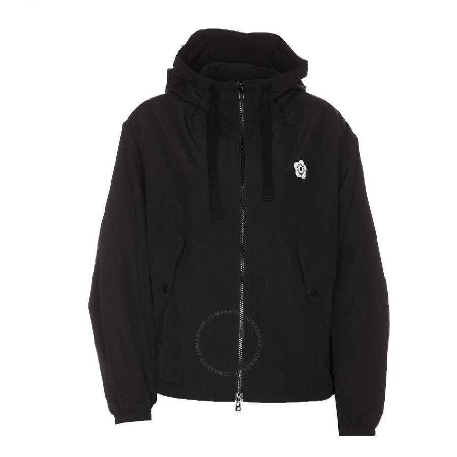 Kenzo Drawstring Hood Long Sleeve Jacket In Black