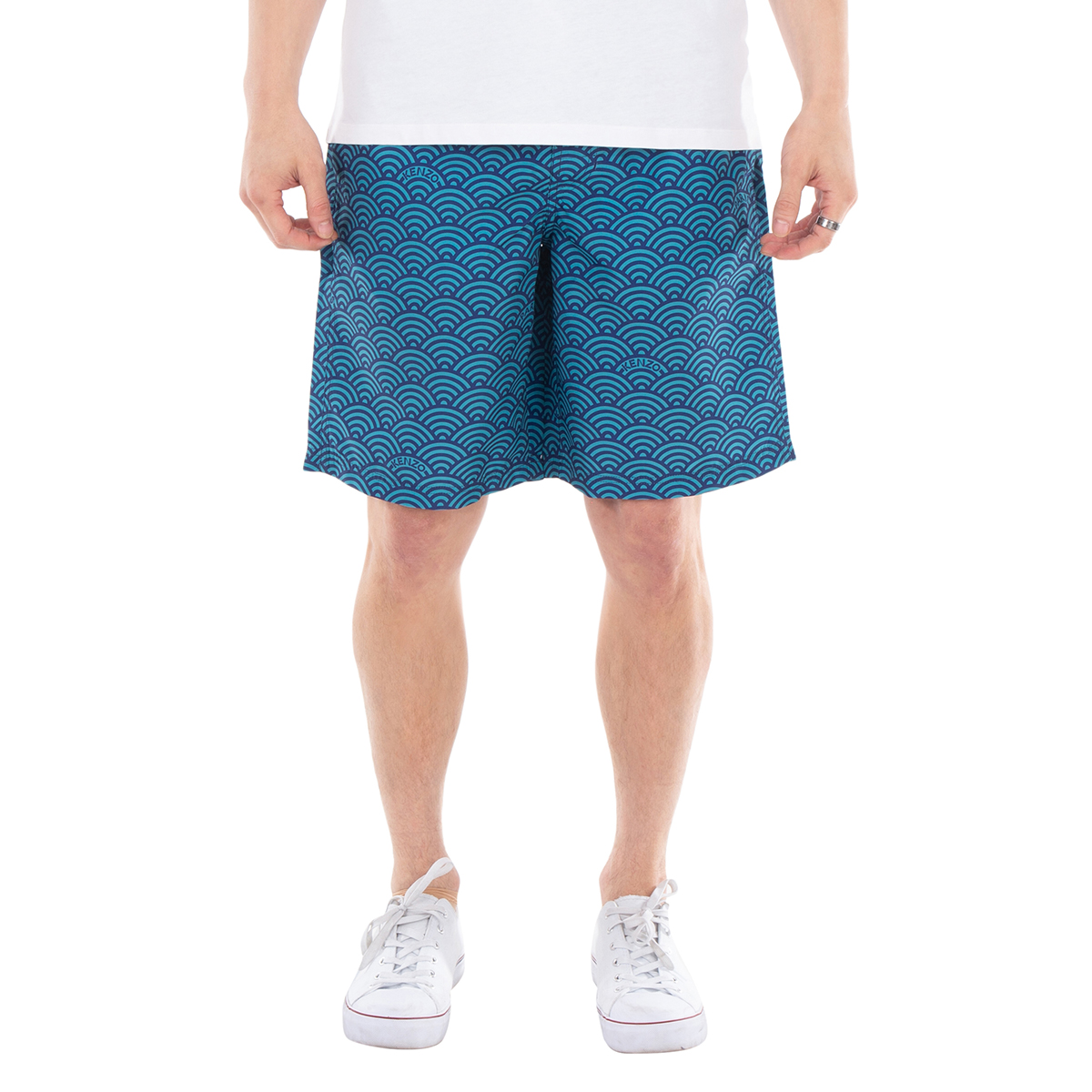 Kenzo Long Boardshort In Blue