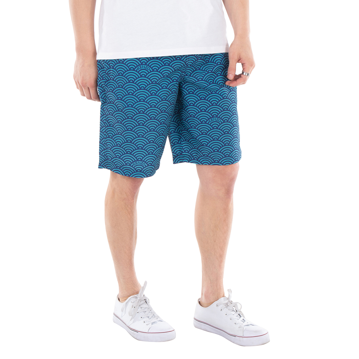 Kenzo Long Boardshort In Blue