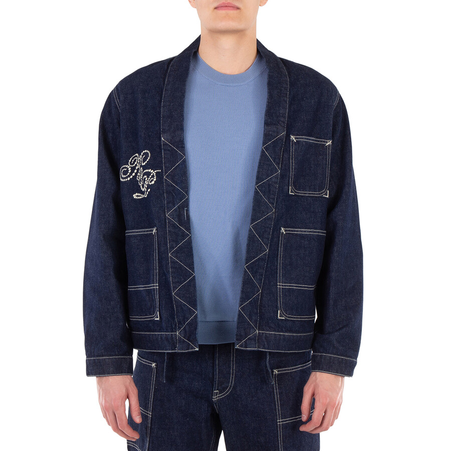 Embroidered Kimono Denim Jacket