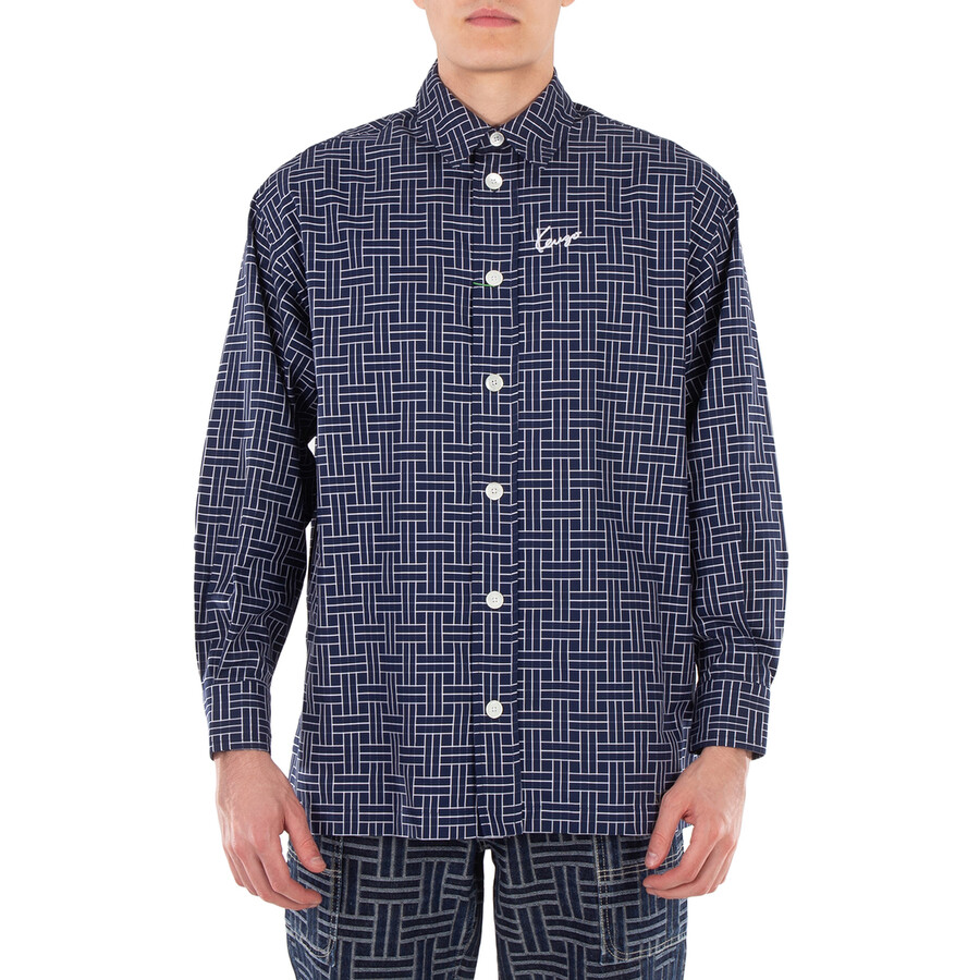 Embroidered Logo Check Pattern Shirt