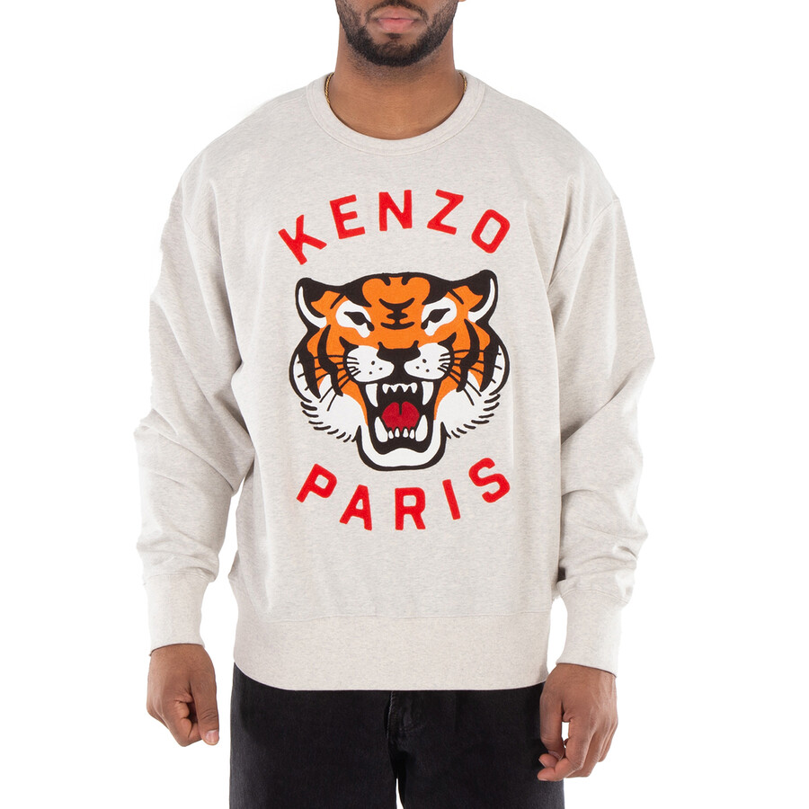 Lucky Tiger Grey Tiger Sweatshirt Kenzo Lucky Tiger Embroidered