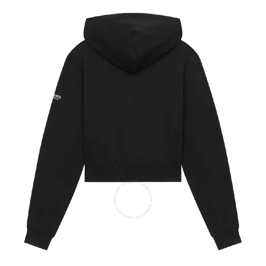 Kenzo Womens Black Lucky Tiger Embroidered Regular-fit Cotton-jersey Hoody In Black