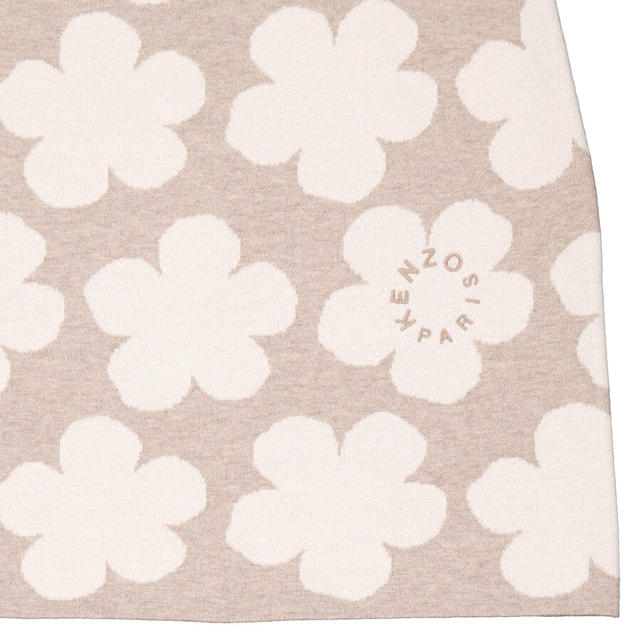 Floral Detailed Knitted Mini Skirt