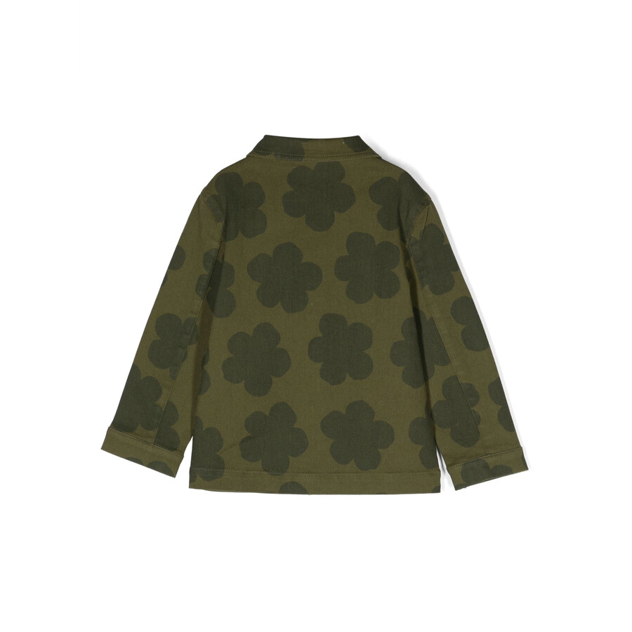 Kenzo Floral-print Denim Jacket In Beige