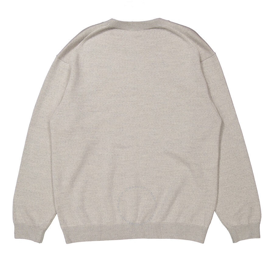 Kenzo Flower Applique Long Sleeve Sweater In Grey