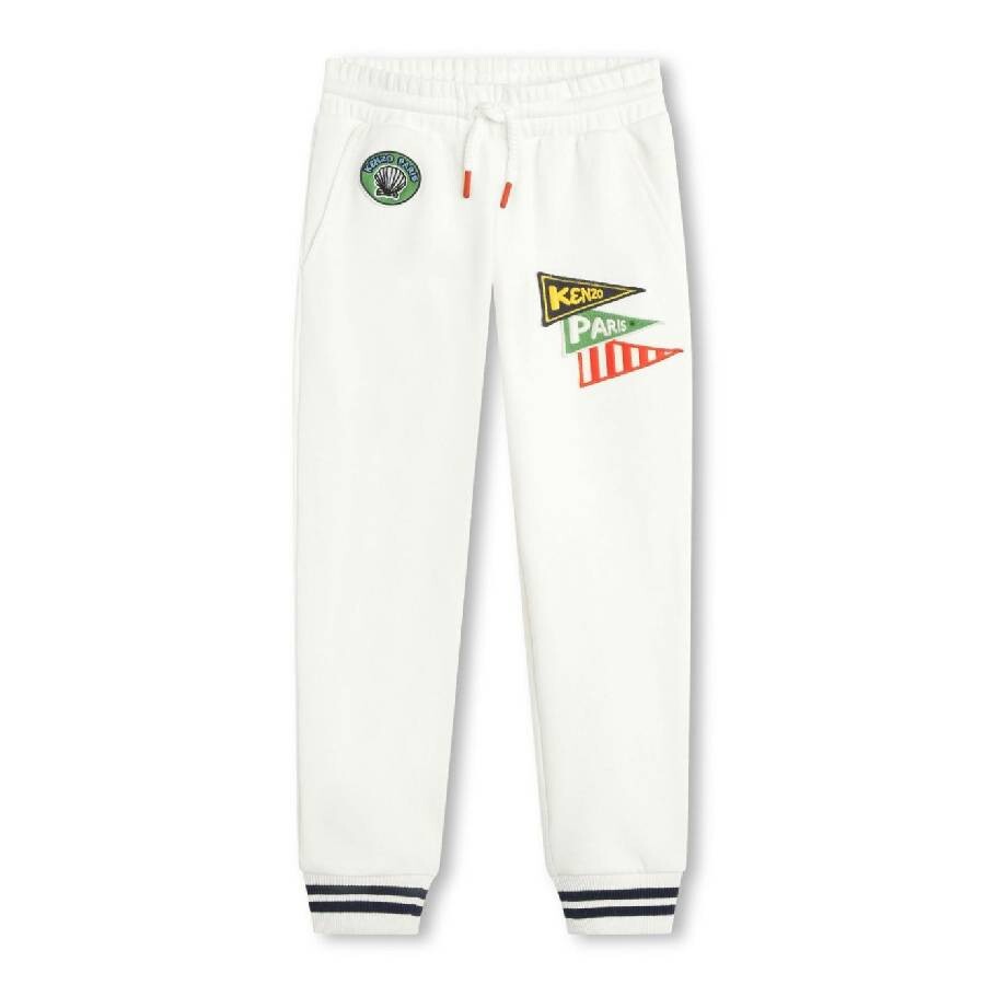 Girls Applique Logo Cotton Track Pants