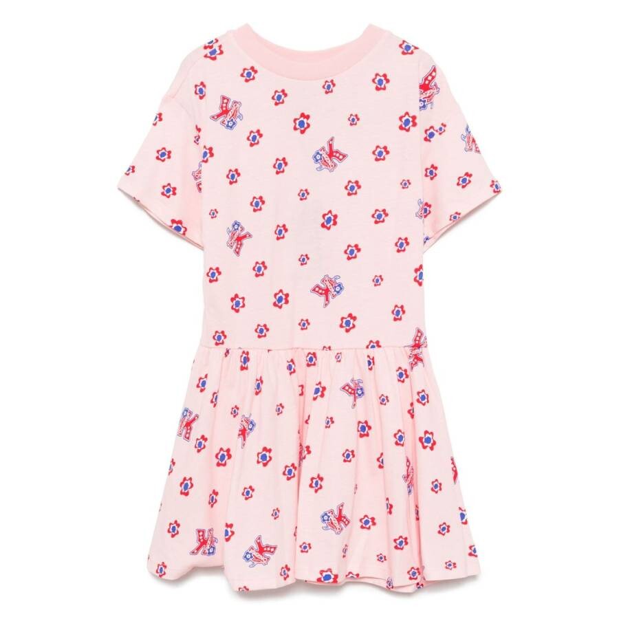 Girls Floral Logo Print Dress