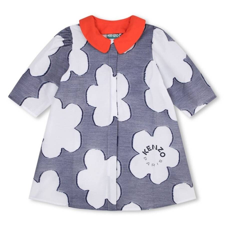 Girls Floral Print Cotton Dress
