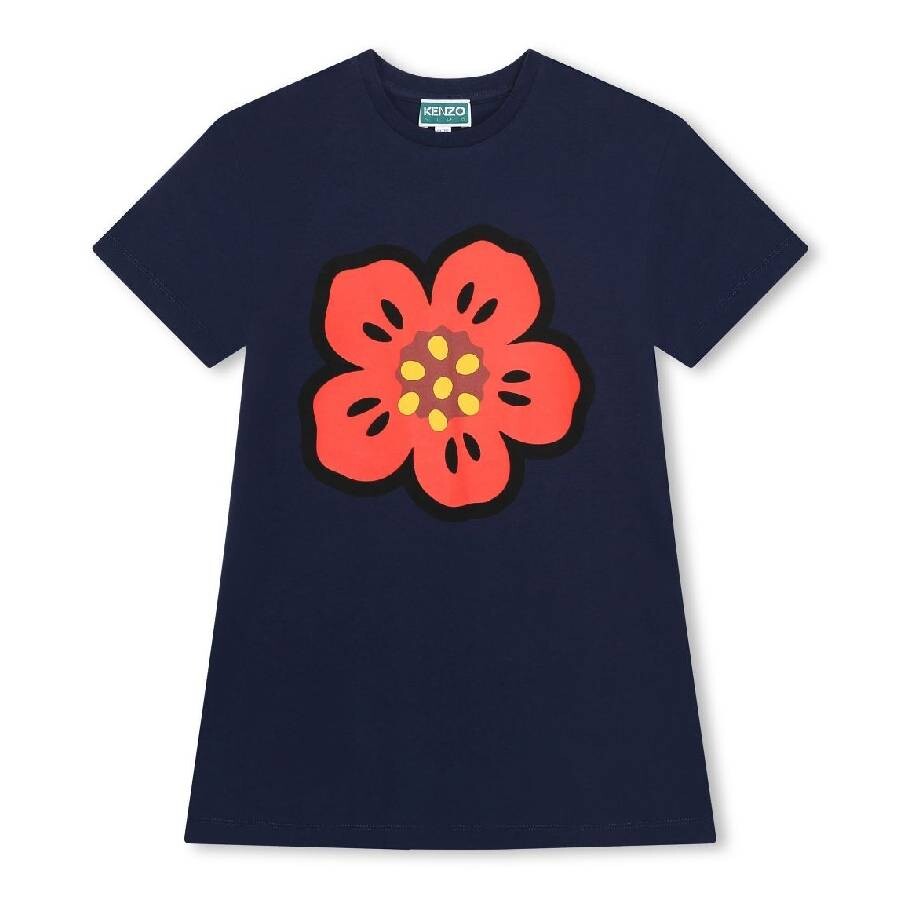 Girls Flower Motif Cotton Dress