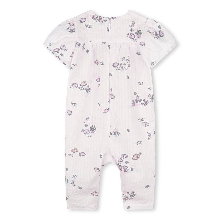 Kenzo Girls Graphic-print Short Sleeve Romper In Pink