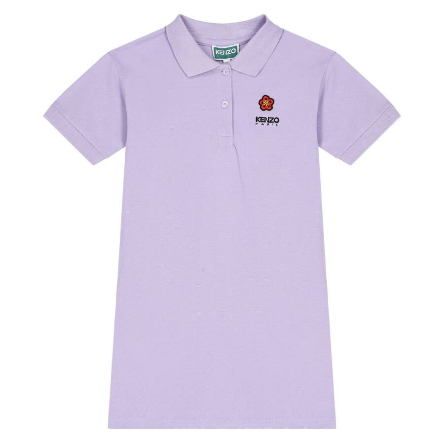 Girls Lilac Boke Flower Polo Dress