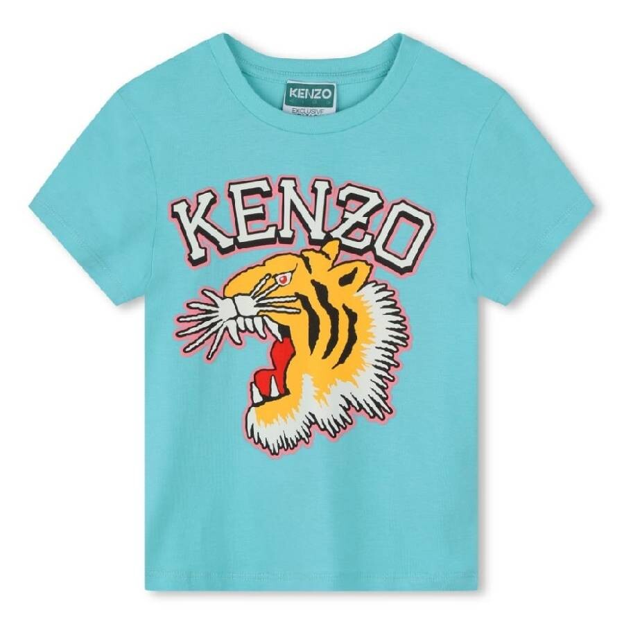 Kenzo Girls Tiger-print Cotton Tshirt