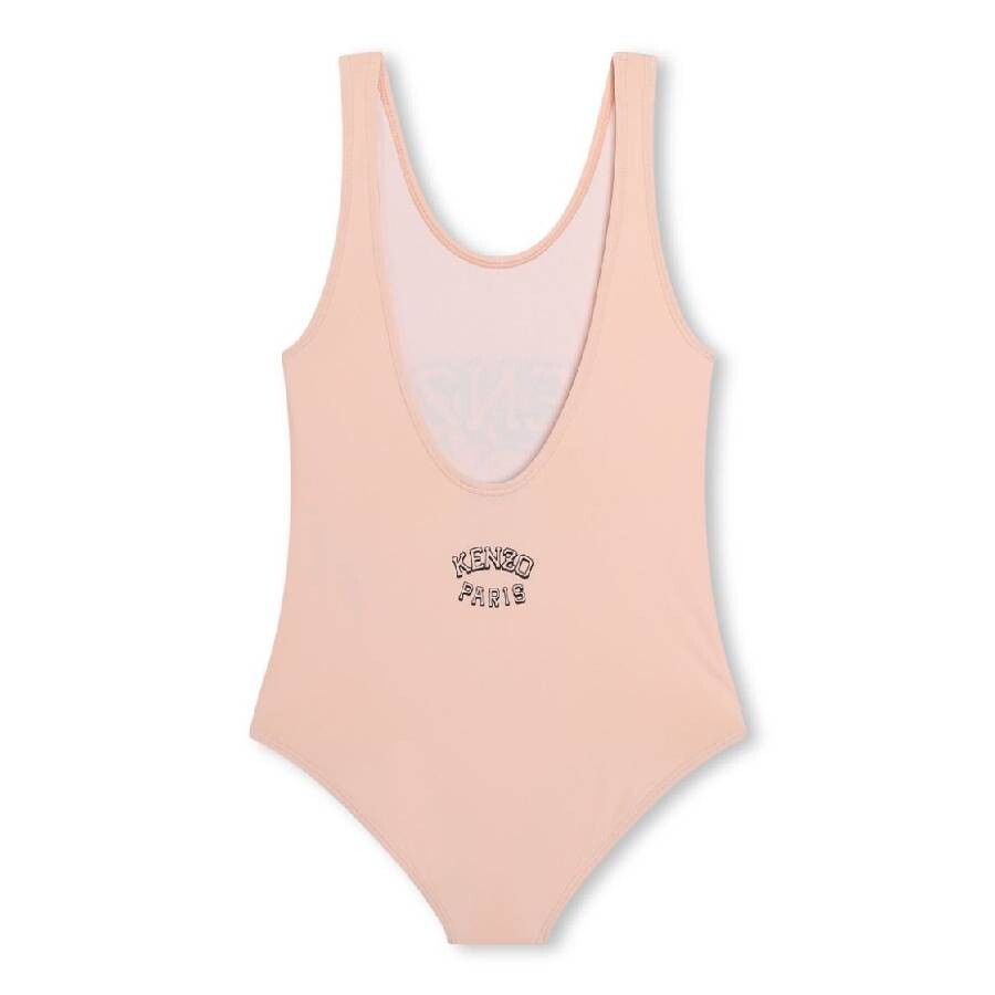 Kenzo Logo-print Scoop-neck Swimsuit In Pink