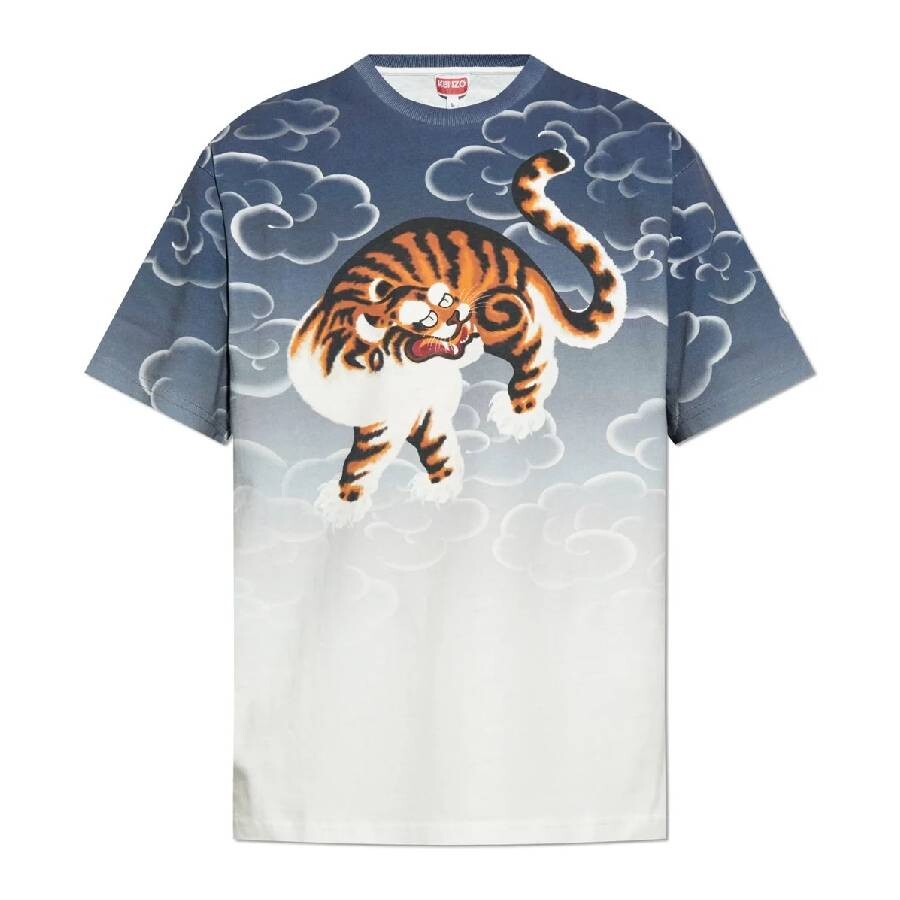 Kenzo Graphic-Print Crew Neck T-Shirt, Size Large
