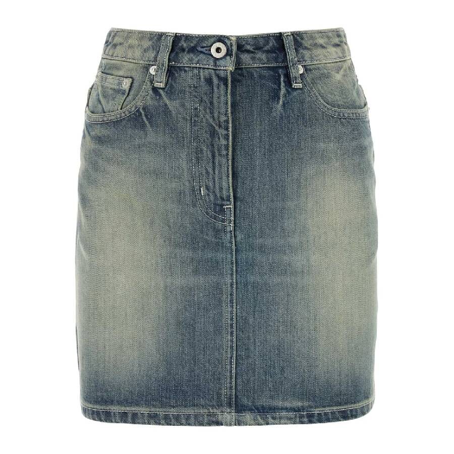 Kenzo Japanese Denim Mini Skirt In Blue