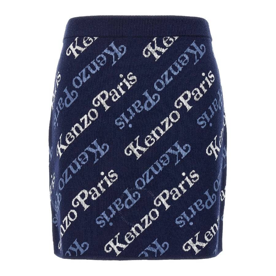 Kenzo Logo Skirt In Blue