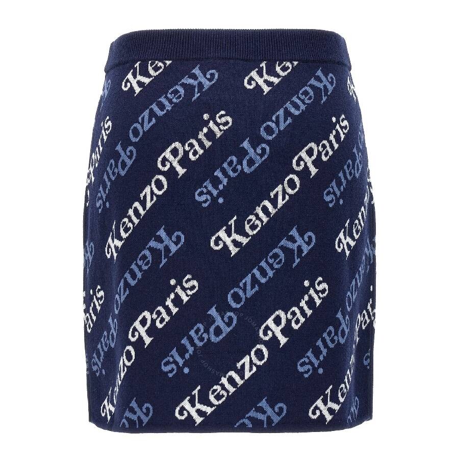 Kenzo Logo Skirt In Blue