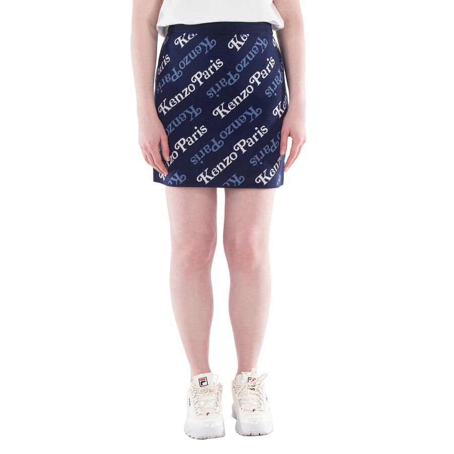 Intarsia-Knit Logo Skirt