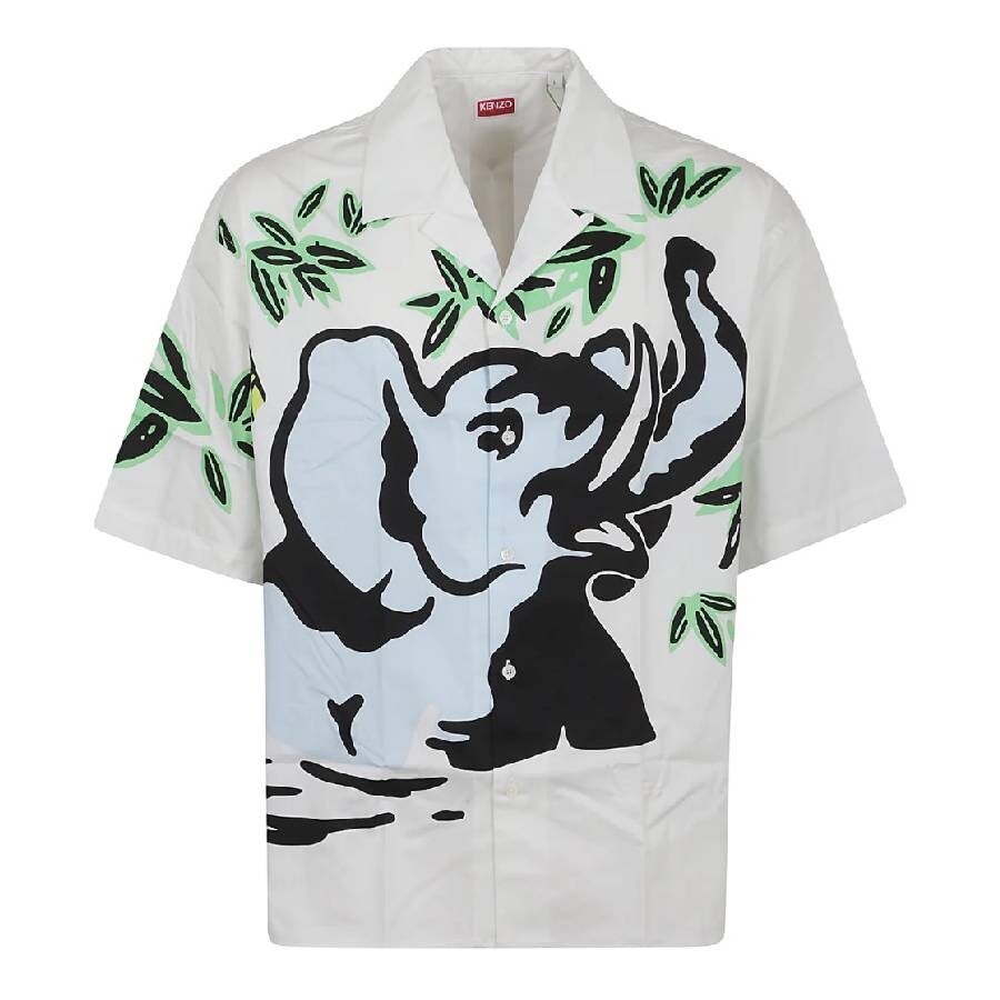 Jungle Elephant Print Cotton Shirt