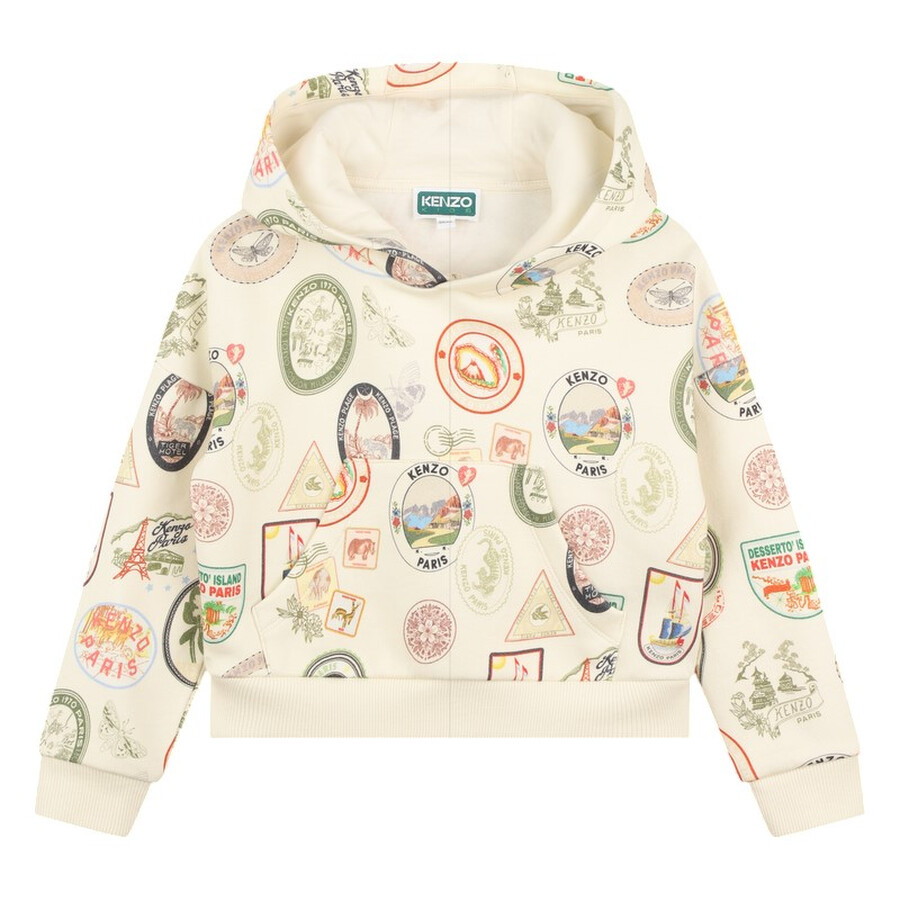 Kids All-Over Graphic Print Cotton Hoodie
