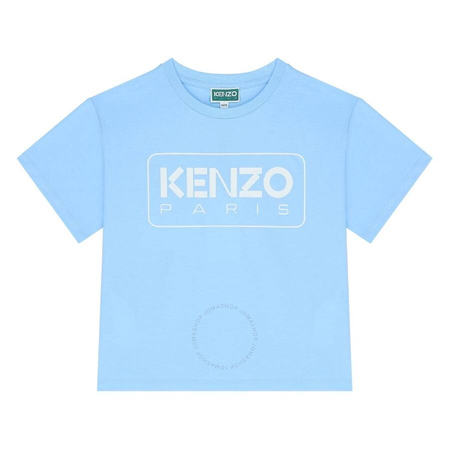 Kids Box Logo Embroidered Cotton T-Shirt