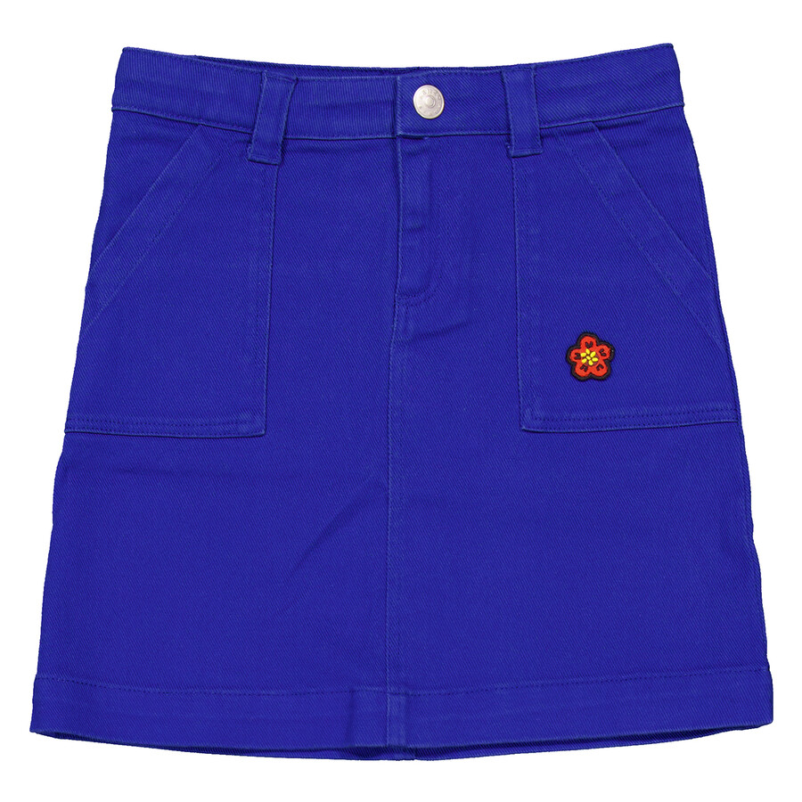 Kids Logo-Patch Denim Skirt
