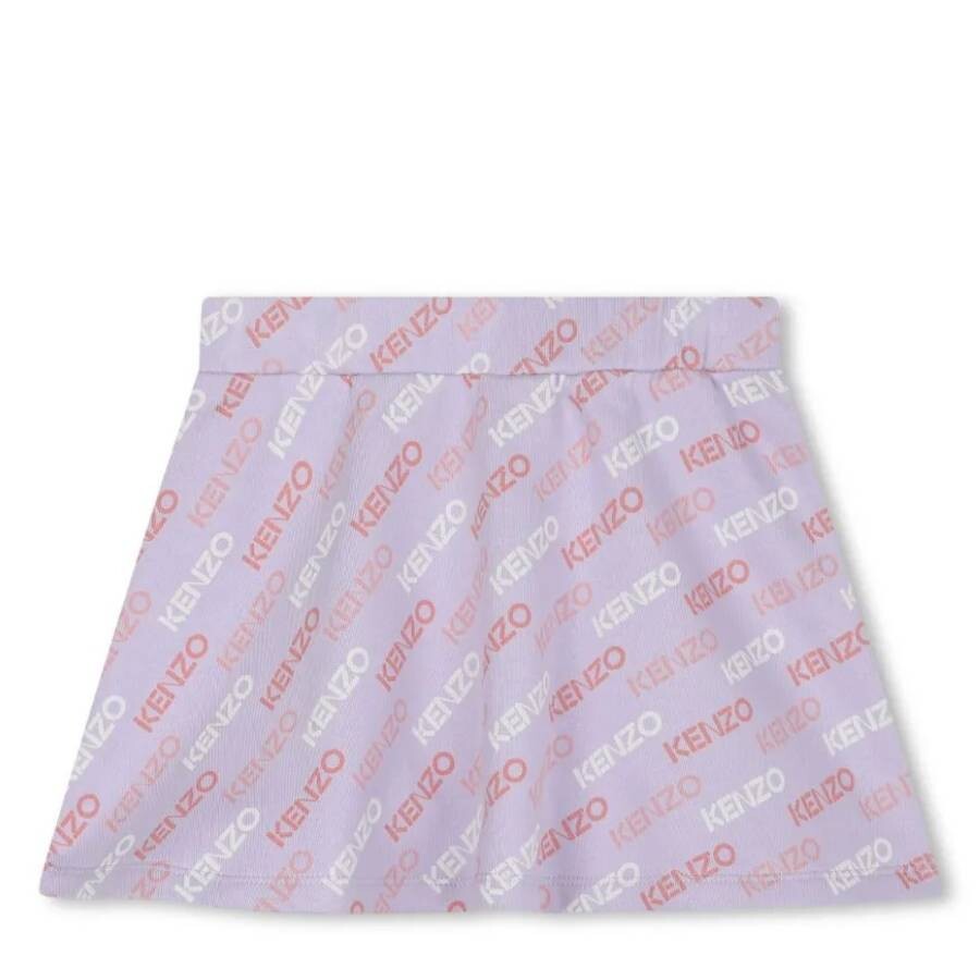 Kids Monogram Print Mini Skirt