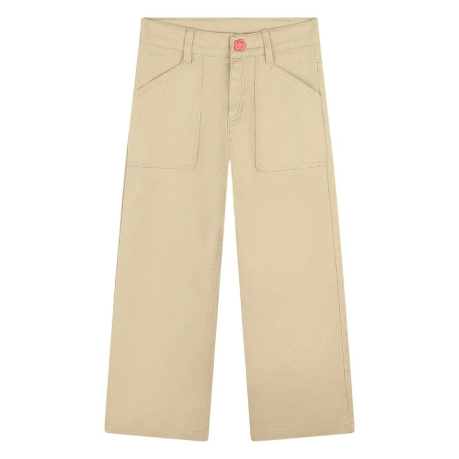 Kids Wide Leg Twill Cotton Trousers, Size 6