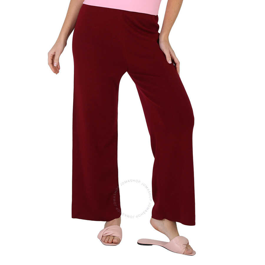 Shop Kenzo Ladies Bordeaux Tiger Tail K Flared Trousers In Red