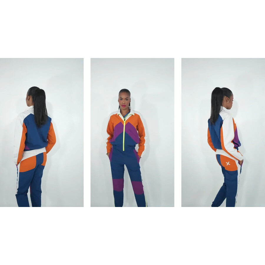 Kenzo Ladies Colorblock Sport Tracksuit Nylon Jacket, Size Small