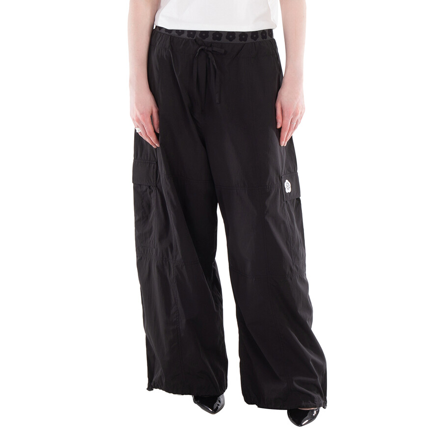 Logo Applique Wide Leg Pants