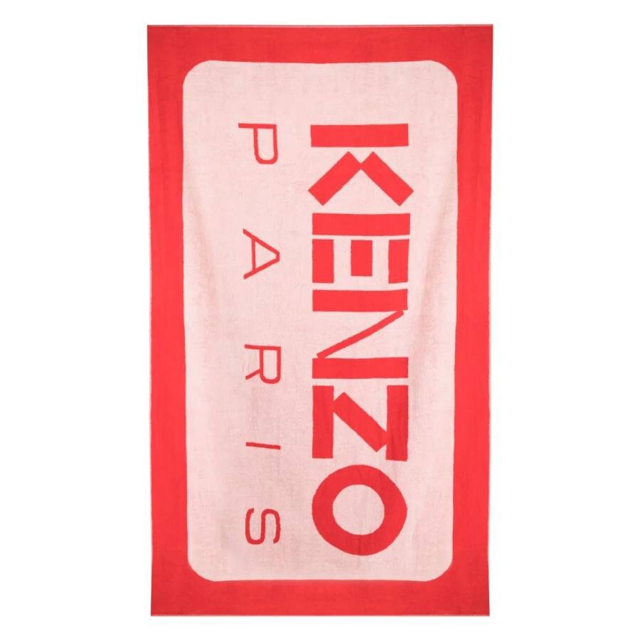 Kenzo Logo Print Cotton Beach Towel In Pink