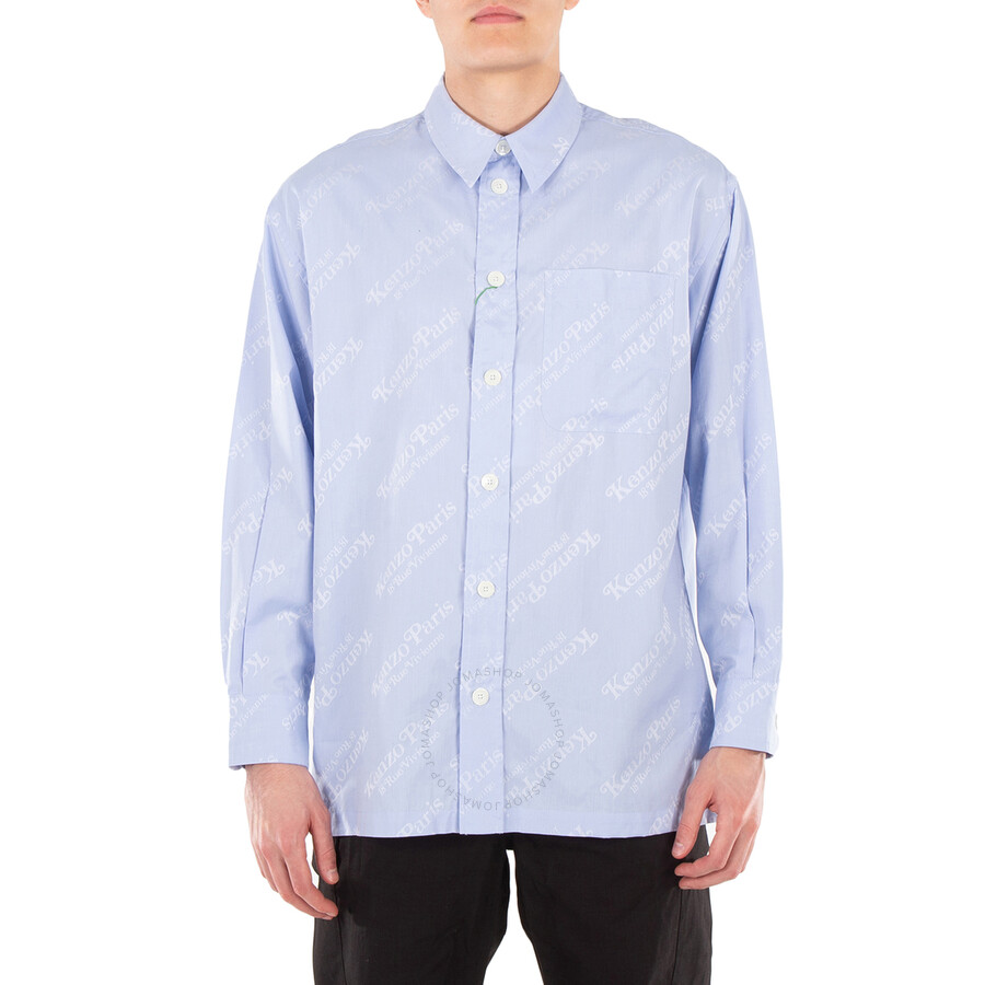 Kenzo Long Sleeve Logo Embroidered Overshirt, Size Medium