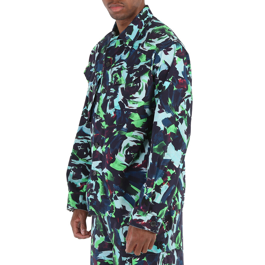 Kenzo Men's Grass Green Allover Flower Print Shirt In Green
