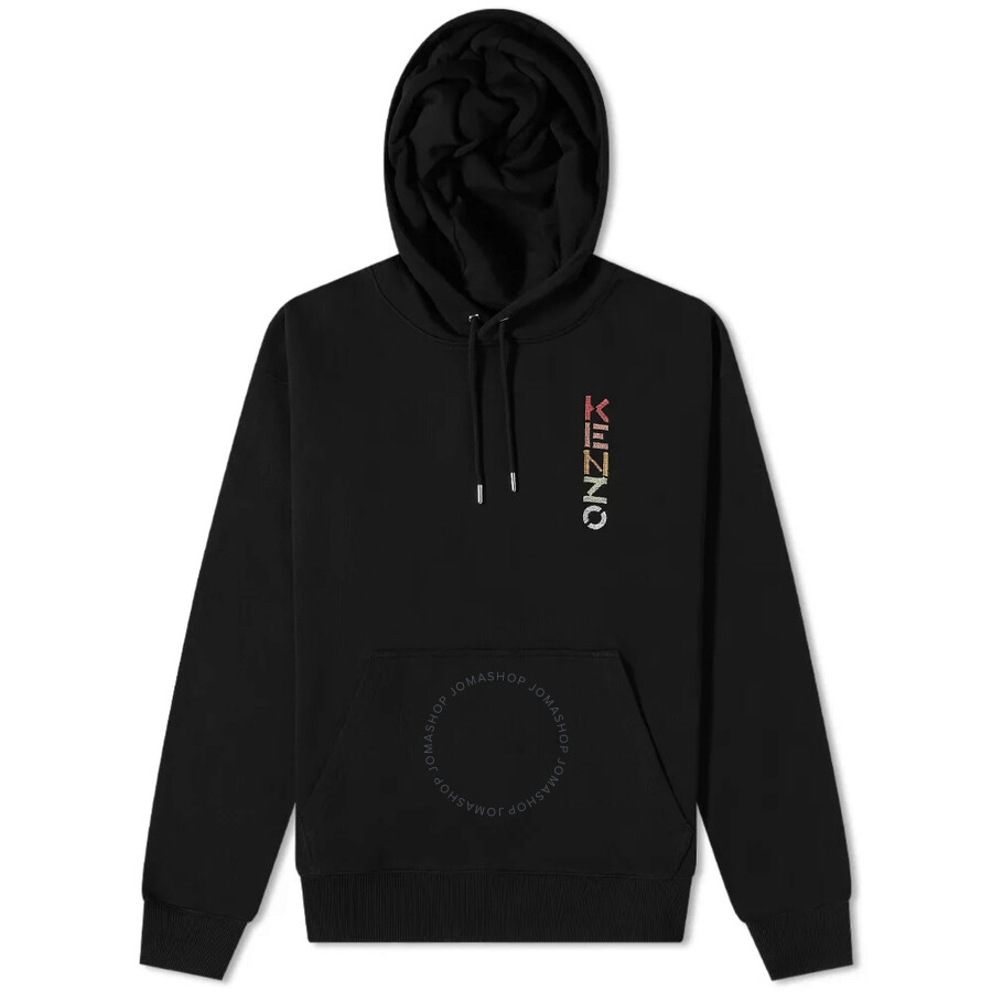Tシャツ・カットソー KENZO Men Hoodies FF55SW2634MF99J Black Kenzo Men's Logo Cotton Hoodie In Black, Size Medium