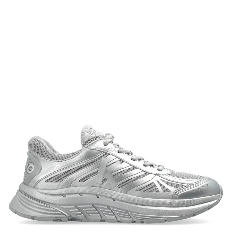 Kenzo Pace Mesh Metallic Sneakers In Silver