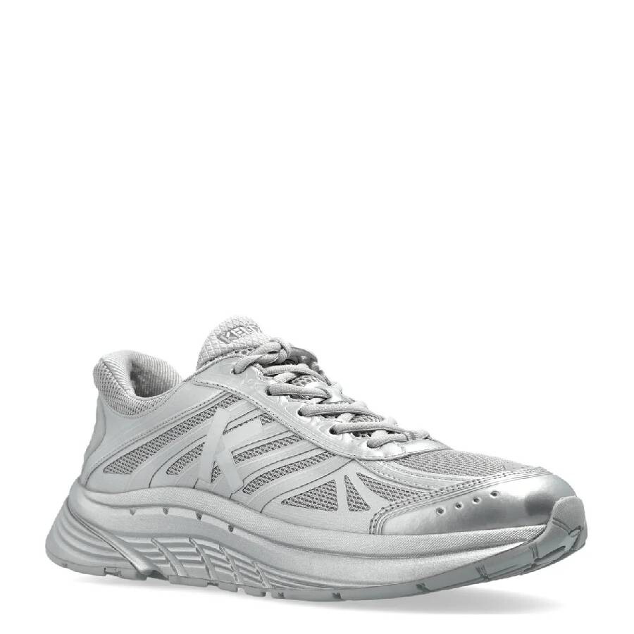 Kenzo Pace Mesh Metallic Sneakers In Silver