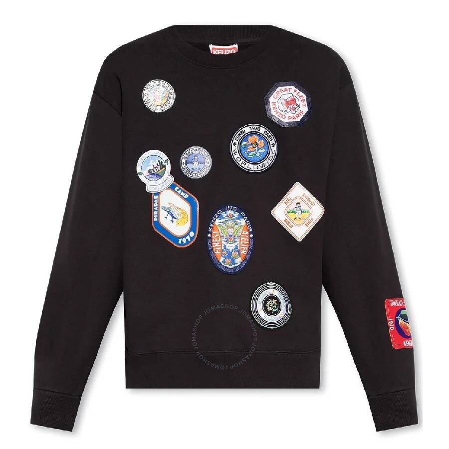 Kenzo Patch Detailed Crewneck Sweatshirt In Black