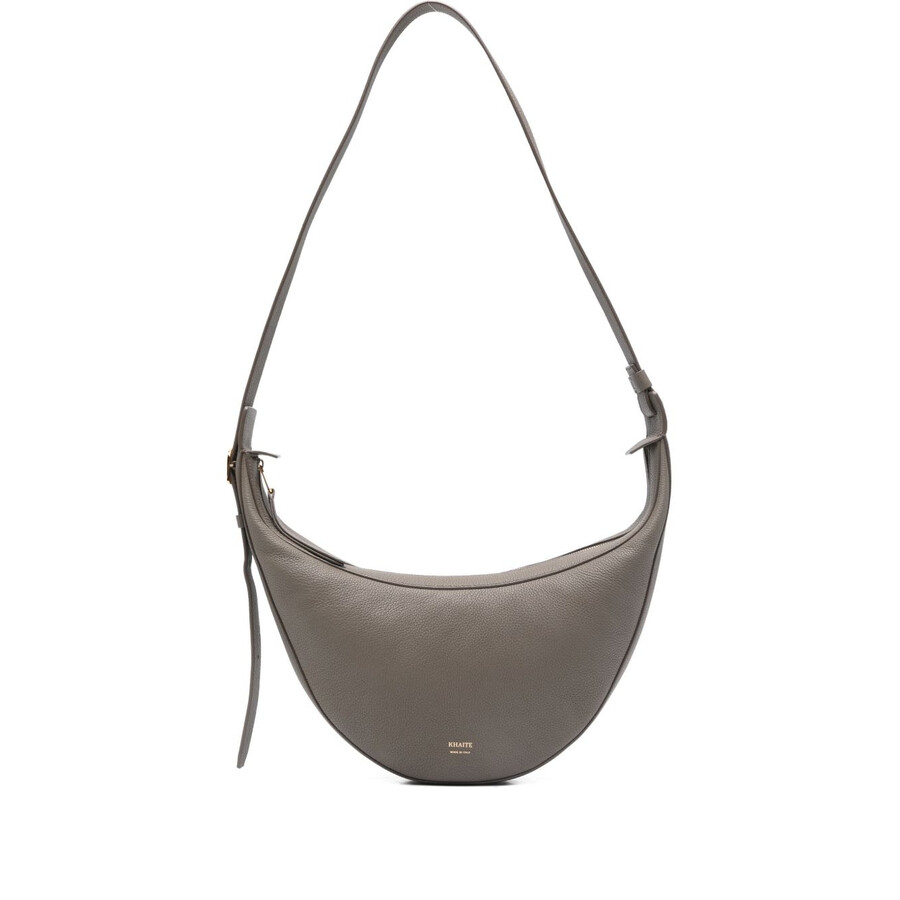 Khaite Augustina Small Leather Crossbody Bag In Gray