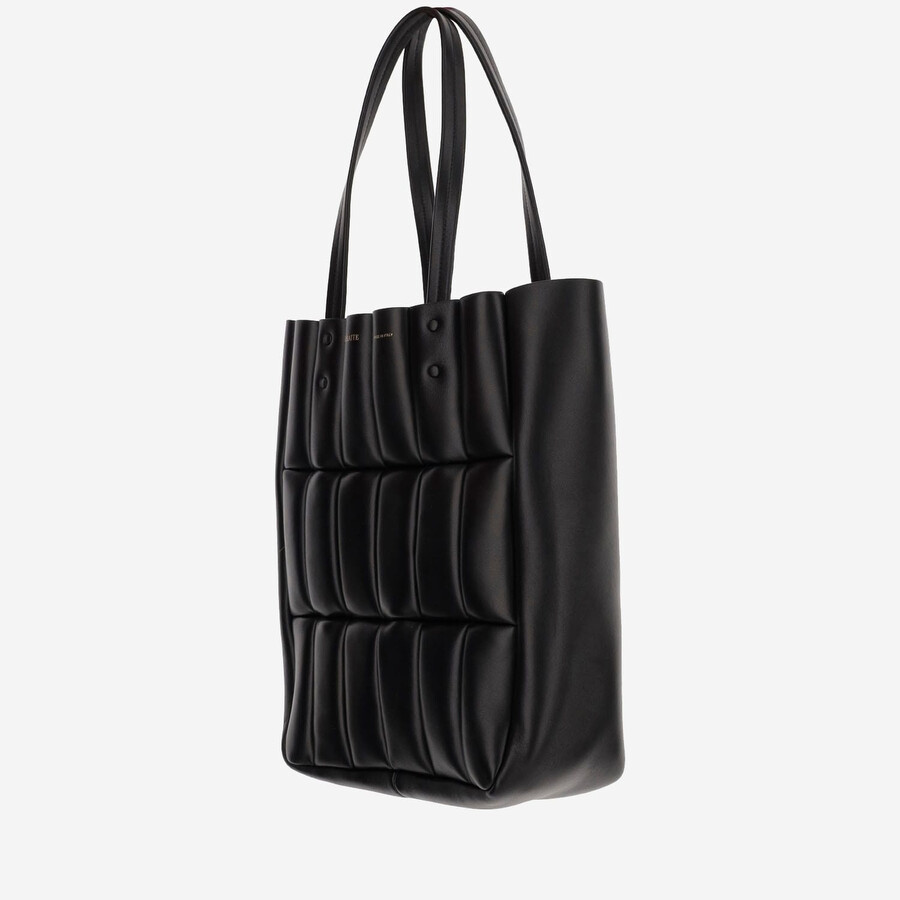Khaite Small Zoe Panel Leather Tote In Black
