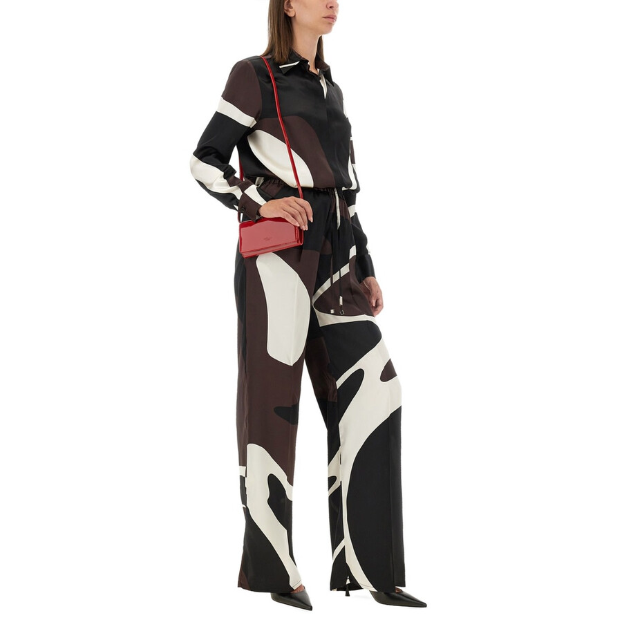 Kiton Cross-body Bag With Glossy Finish And Adjustable Strap In Red