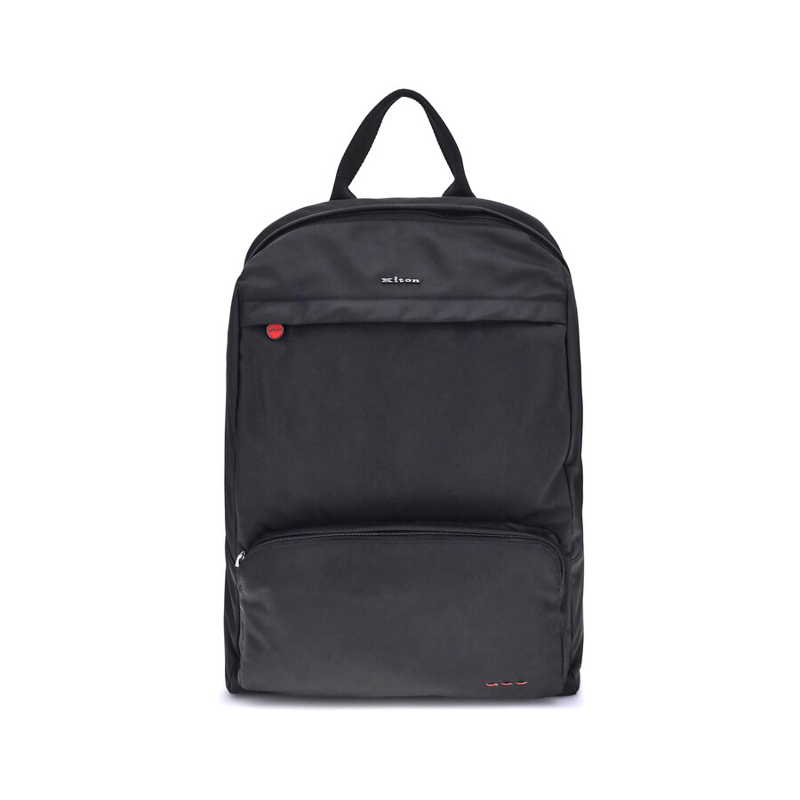 Kiton Backpack With Adjustable Straps And Front Pocket In Black