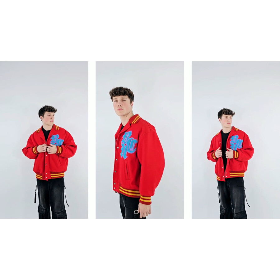 Kolor Beacon Men's Red Stadium Varsity Blouson Jacket, Brand Size