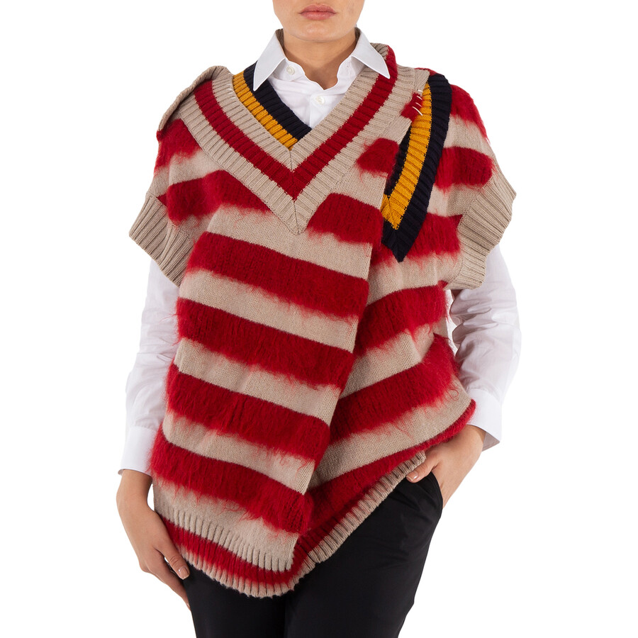 Deconstructed Knitted Sleeveless Sweater, Brand Size 2 (Medium)