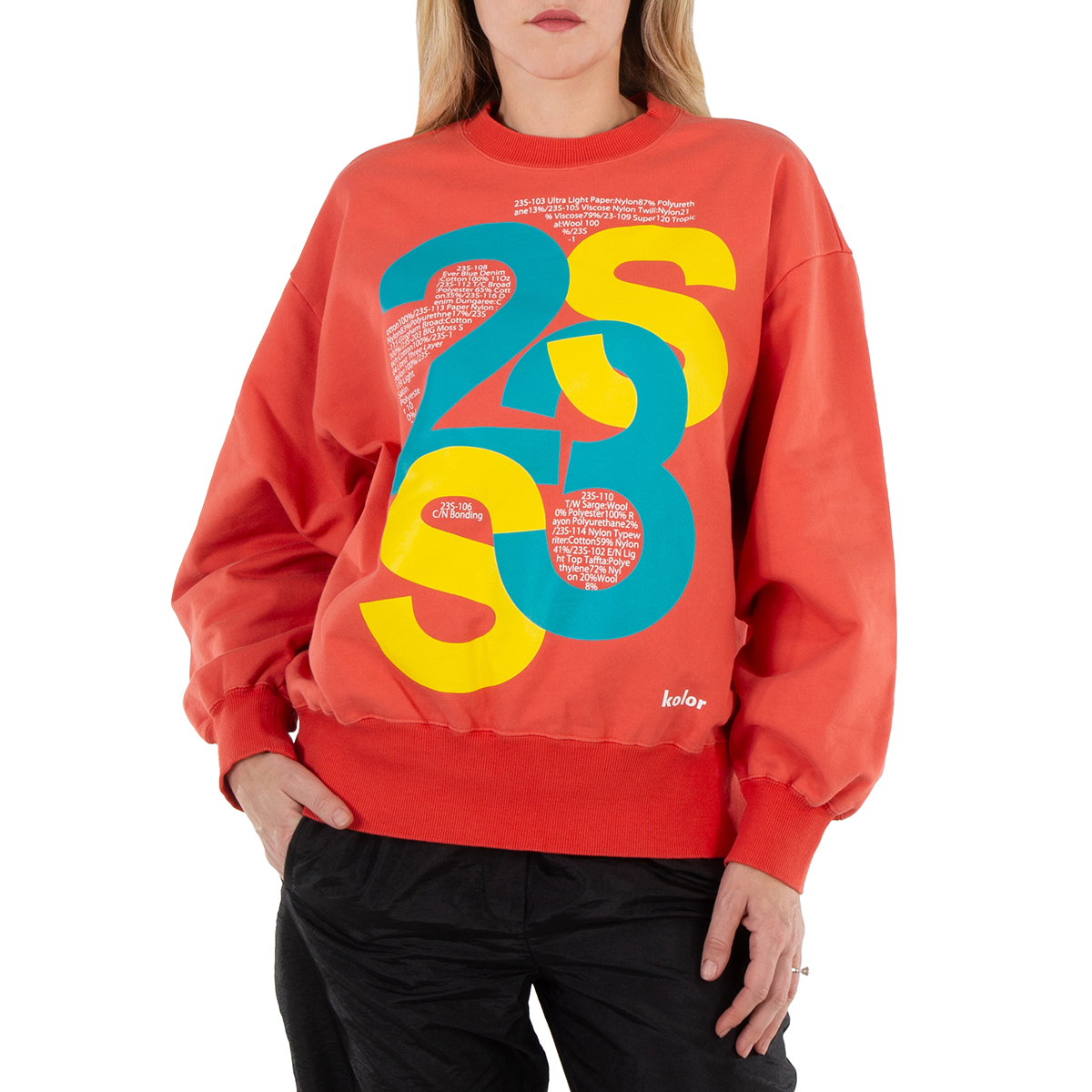 Kolor Ladies Dal Orange 23SS Logo Print Sweatshirt, Brand Size 2 