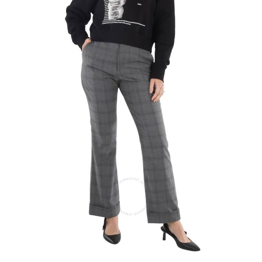 Kolor Ladies Gray Glen Plaid Tailored Trousers In Grey