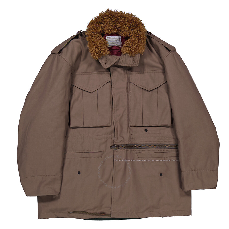 Kolor Shearling-collar Drawstring Jacket In Beige